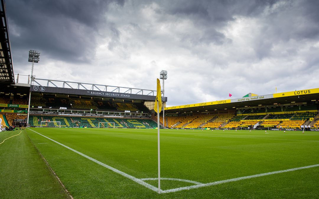 A general view before the FA Premier League match between Norwich City FC and Liverpool FC at Carrow Road