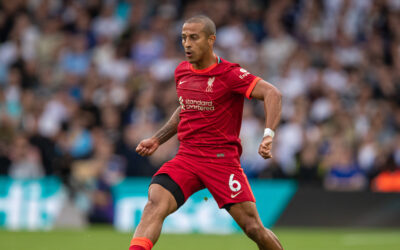 Thiago Alcantara during the FA Premier League match between Leeds United FC and Liverpool FC at Elland Road