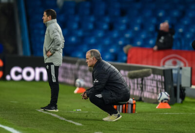 Leeds United's manager Marcelo Bielsa during the FA Premier League match between Leeds United FC and Liverpool FC at Elland Road