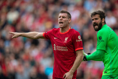 Liverpool's James Milner during the FA Premier League match between Liverpool FC and Crystal Palace FC at Anfield
