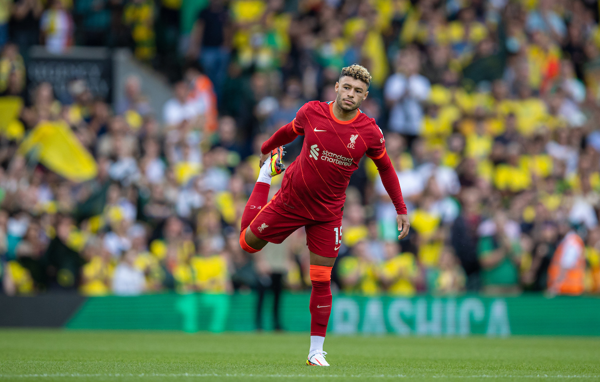 Alex Oxlade-Chamberlain before the FA Premier League match between Norwich City FC and Liverpool FC at Carrow Road