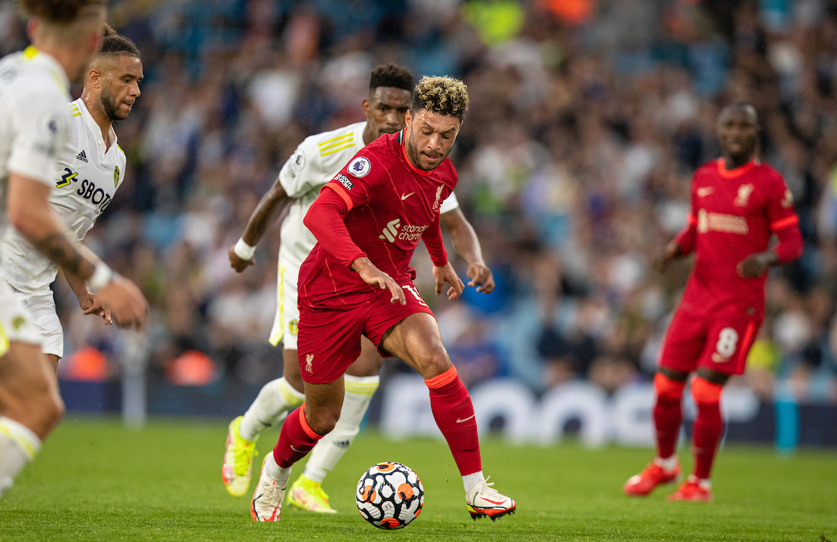 Alex Oxlade-Chamberlain during the FA Premier League match between Leeds United FC and Liverpool FC at Elland Road