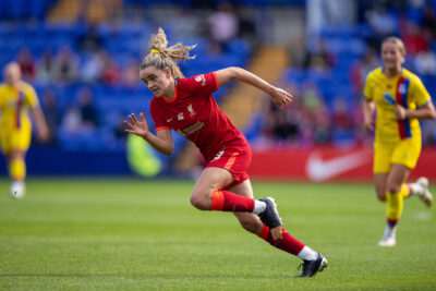 Liverpool's Leanne Kiernan during the FA Women’s Championship Round 4 match between Liverpool FC Women and Crystal Palace FC Women at Prenton Park