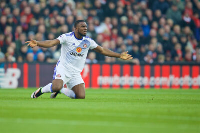 Sunderland's Victor Anichebe during the FA Premier League match against Liverpool at Anfield