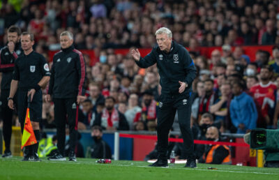 David Moyes during the Football League Cup 3rd Round match between Manchester United FC and West Ham United FC at Old Trafford