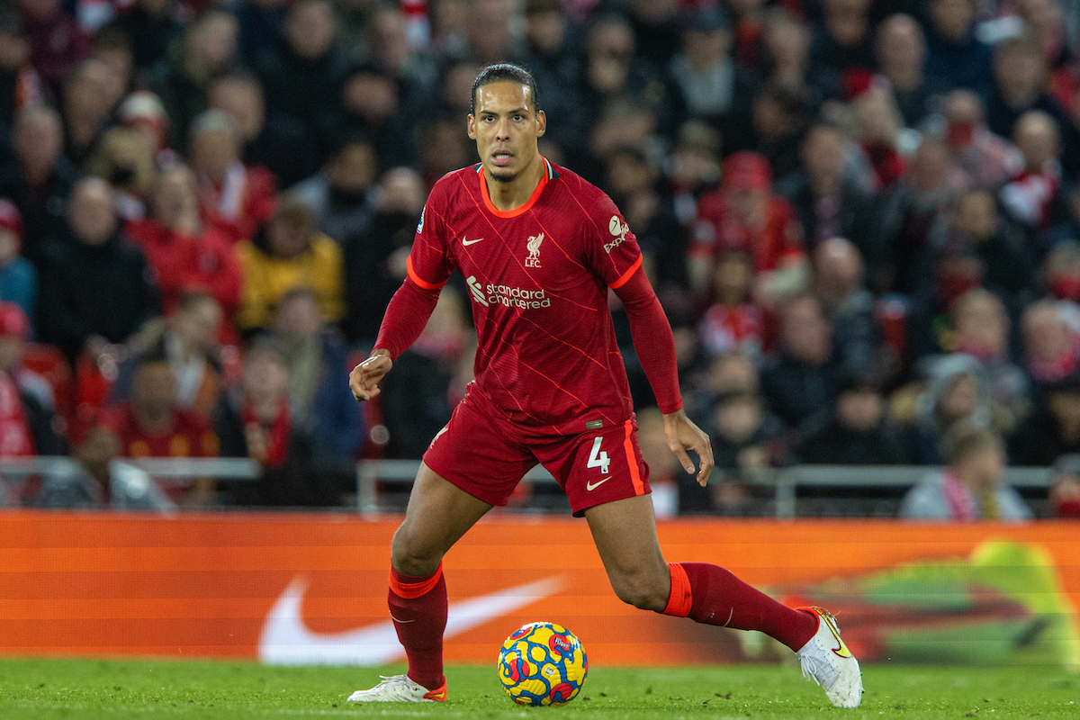 Liverpool's Virgil van Dijk during the FA Premier League match between Liverpool FC and Arsenal FC at Anfield