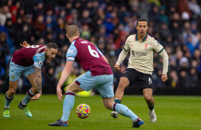 Liverpool's Thiago Alcantara during the FA Premier League match between Burnley FC and Liverpool FC at Turf Moor