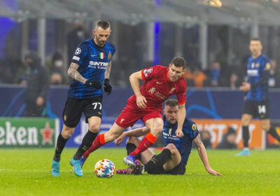 Liverpool's James Milner during the UEFA Champions League Round of 16 1st Leg game between FC Internazionale Milano and Liverpool FC at the Stadio San Siro