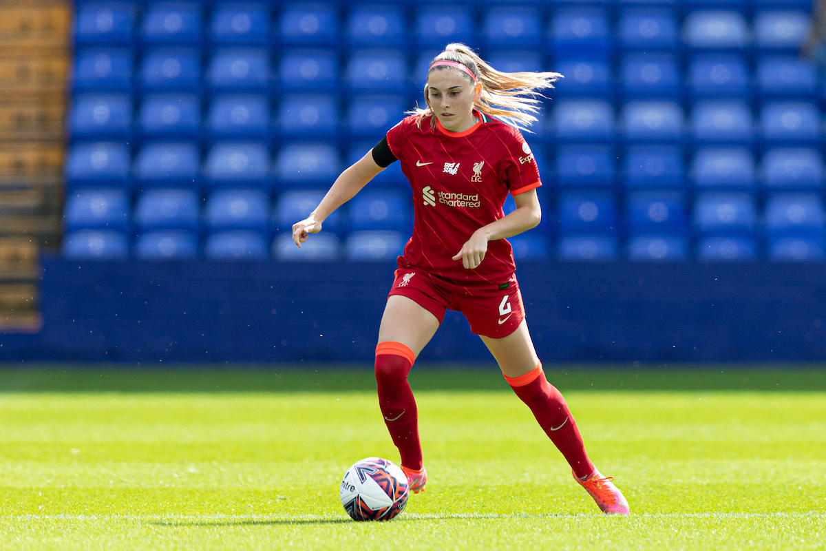 Liverpool's Charlotte Wardlaw during the FA Women’s Championship game between Liverpool FC Women and London City Lionesses FC at Prenton Park