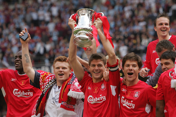 Liverpool Win FA Cup 2006 Steven Gerrard Xabi Alonso John Arne Riise