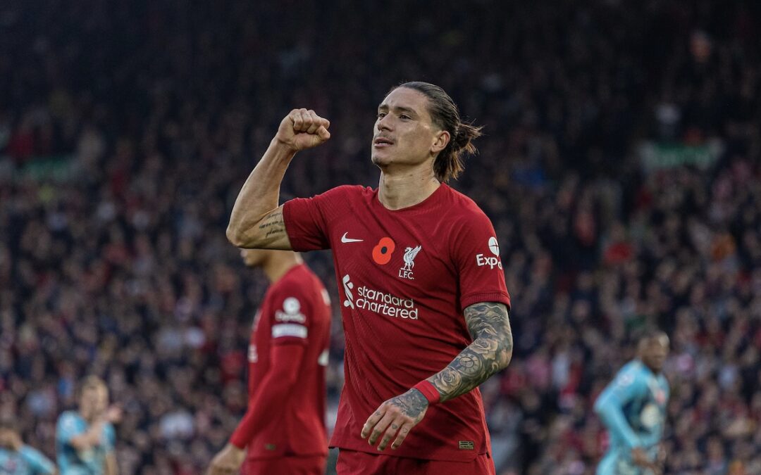 Darwin Nunez Núñez Celebrates Brace at Anfield in Premier League 2022