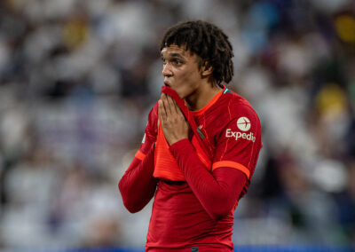 Liverpool's Trent Alexander-Arnold during the UEFA Champions League Final game between Liverpool FC and Real Madrid CF at the Stade de France