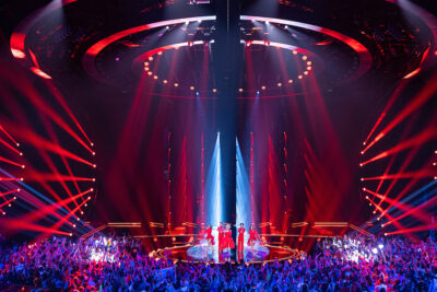 Mimicat of Portugal performs during Semi-Final 1 of the Eurovision Song Contest 2023 at the Liverpool Arena