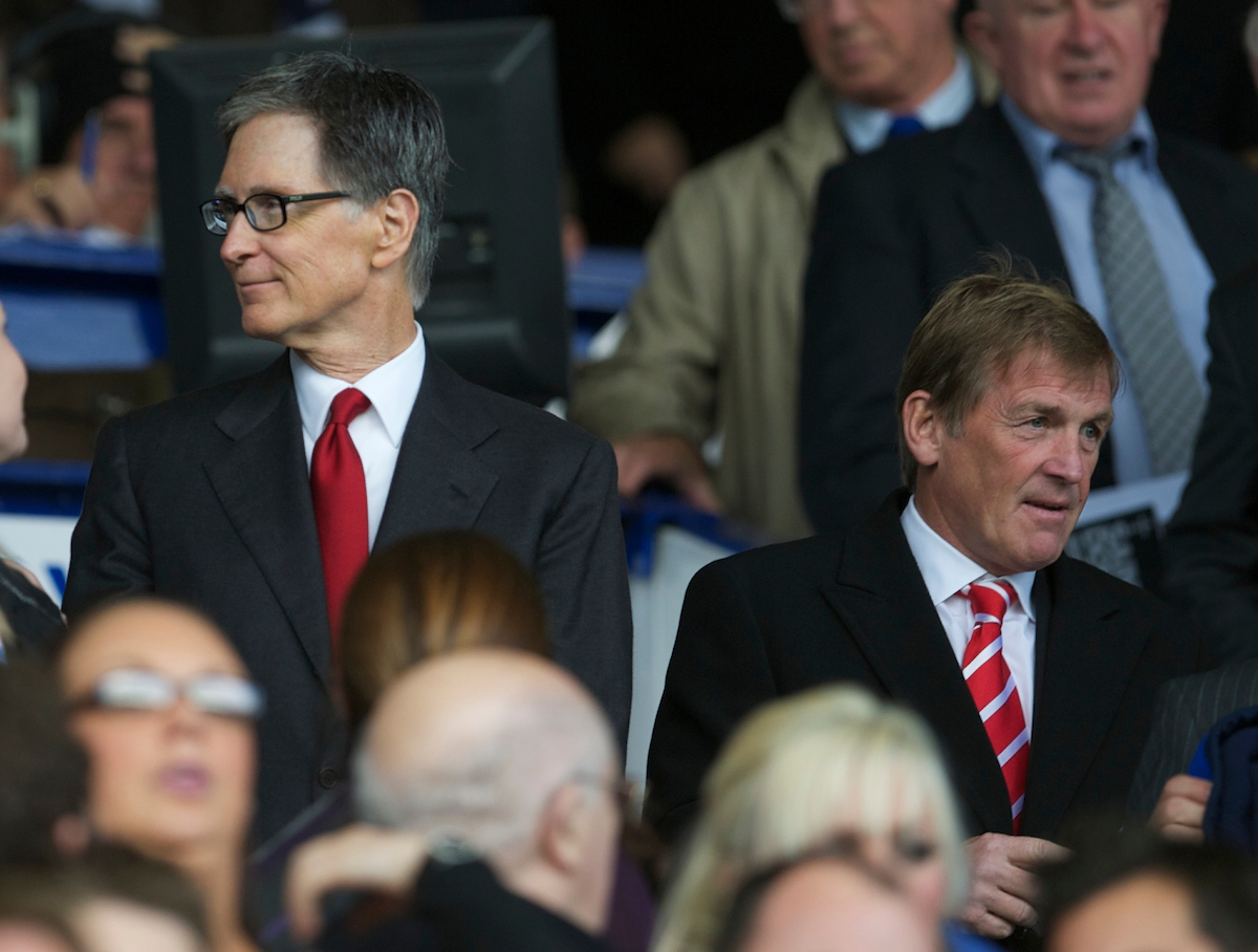 Liverpool's owner John W. Henry and Kenny Dalglish during the 214th Merseyside Derby match against Everton at Goodison Park