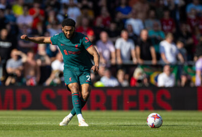 Liverpool's Joe Gomez during the FA Premier League match between Southampton FC and Liverpool FC at St Mary's Stadium