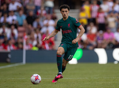 Liverpool's Curtis Jones during the FA Premier League match between Southampton FC and Liverpool FC at St Mary's Stadium