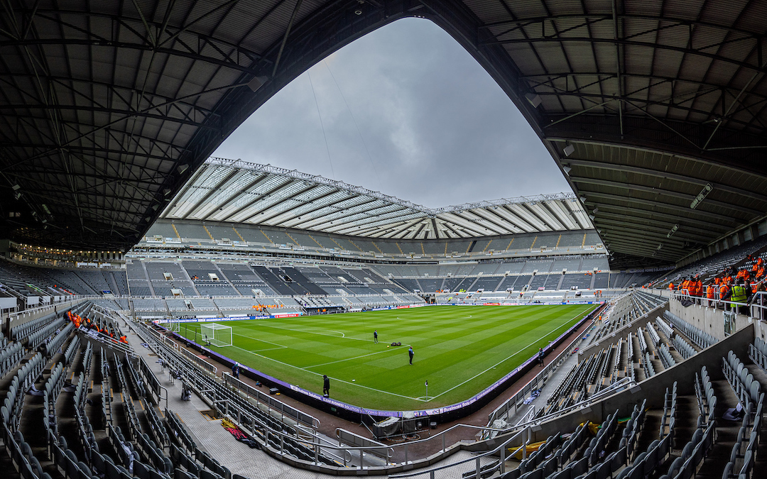 A general view ahead of the FA Premier League match between Newcastle United FC and Liverpool FC at St. James' Park